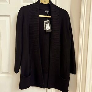 Marble brand black open new with tags size M cardigan with pockets